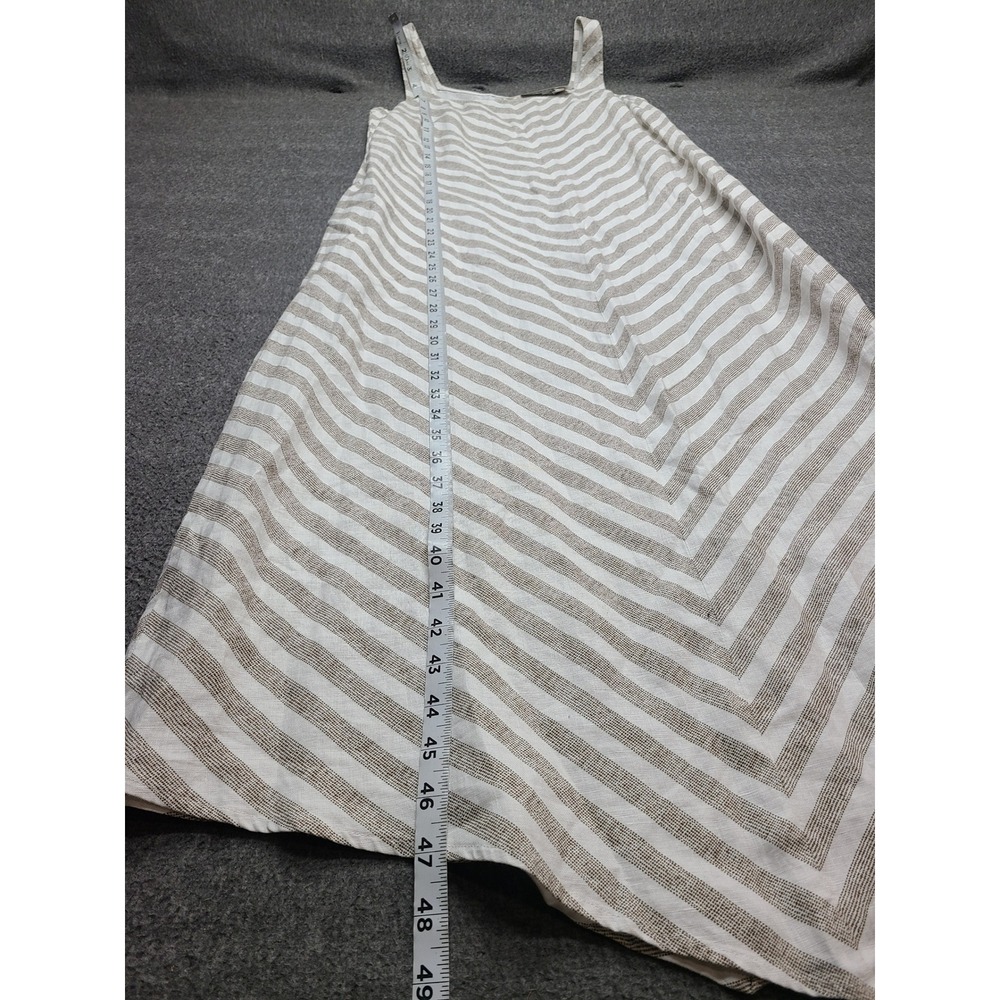 J. Jill Love Linen Chevron Stripe Maxi Dress Beechwood White XS Beach Party - Picture 3 of 8